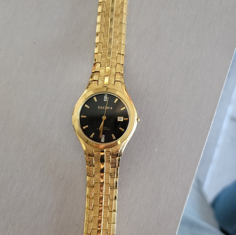 Genuine Diamond Gold Elgin Watch